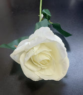 Fir Trandafir artificial material textil alb verzui 50cm